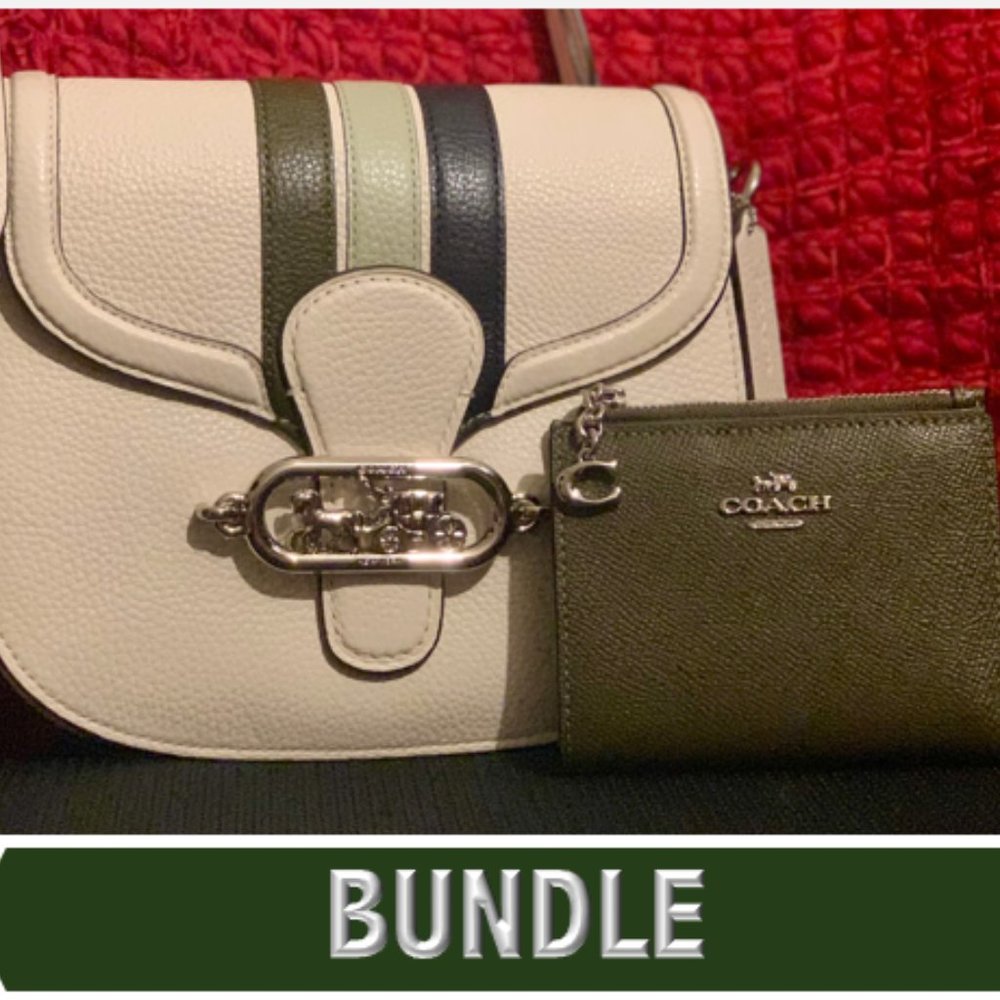 JADE SADDLE BAG w/ VARSITY STRIPE + a CARD WALLET